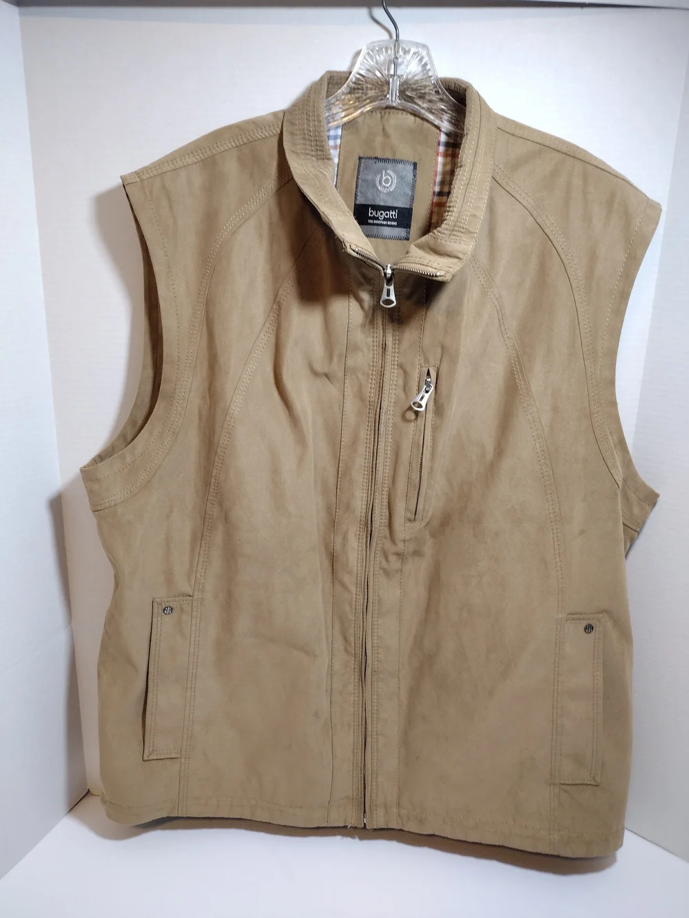 Bugatti Men's Tan Zip-Front Vest